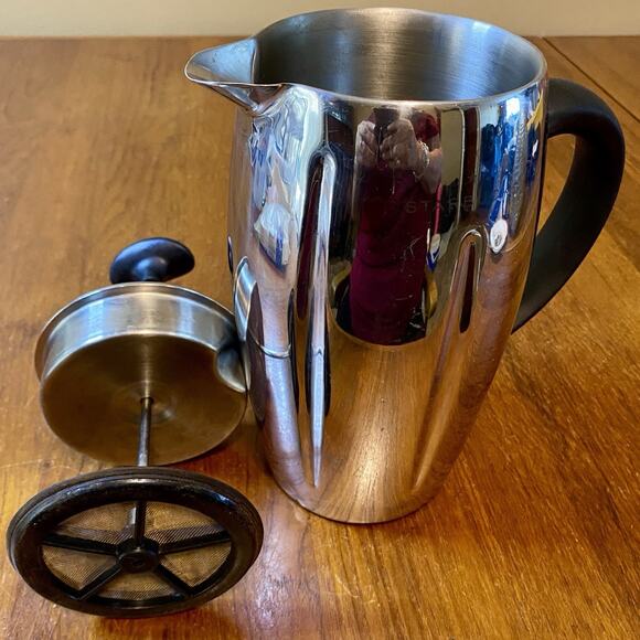 Starbucks Barista 2003 French Press Coffee Maker Pot Silver Stainless Steel - Picture 3 of 5